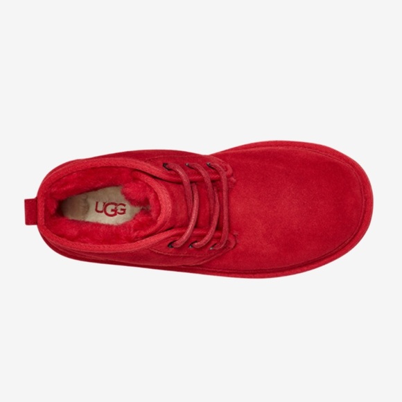 NEW w/Box UGG Kids Unisex nuemel ii Chukka Boot Samba Red Leather Suede Size 3 - Picture 3 of 16
